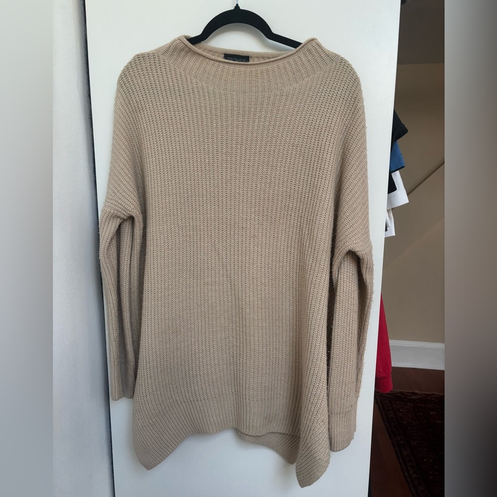 Topshop Tan Crew Neck Sweater